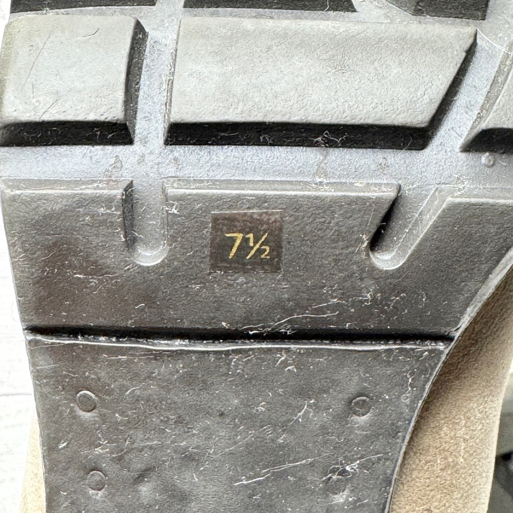 Steve Madden Sweaterr Taupe Leather Knit Collar‎ Block Heel Ankle Boots 7.5 - Picture 9 of 10
